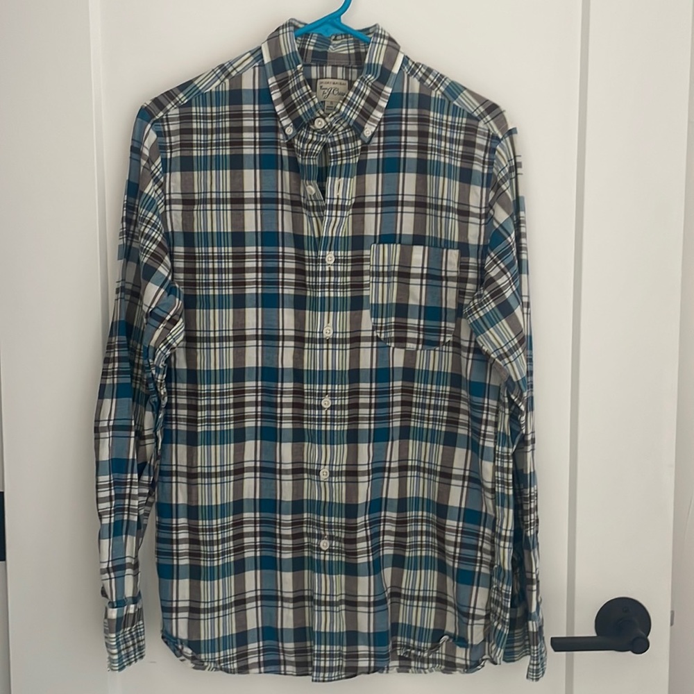 J Crew Men’s Long Sleeve Summer Plaid S